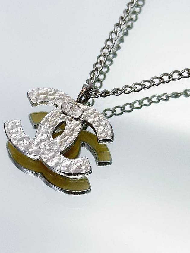 CC logo coco white silver necklace 4VCHA27094 Chanel