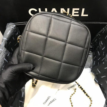Chanel Runway Black lambskin Leather Diamond Cut Bag