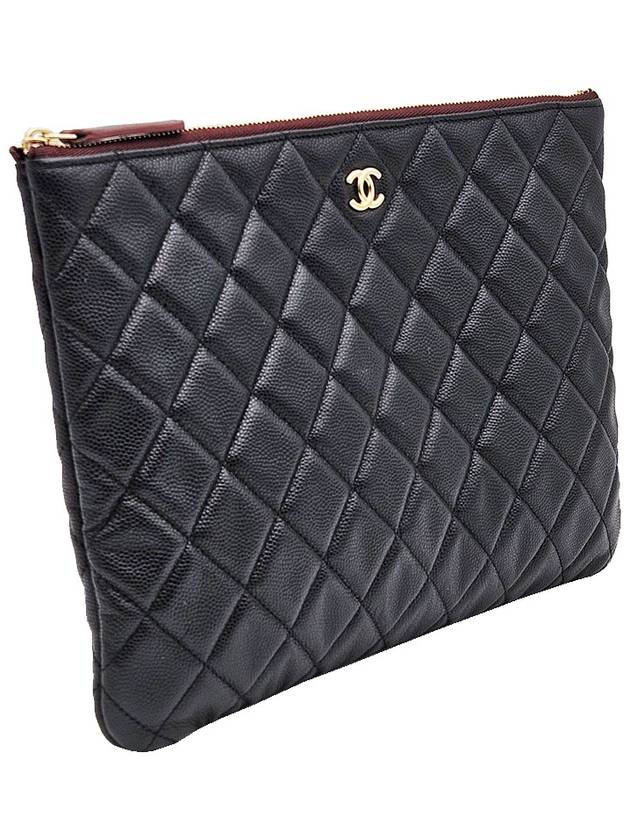 Top Quality Chanel A82545 Black Caviar Gold Classic New Medium Clutch 31st Chanel