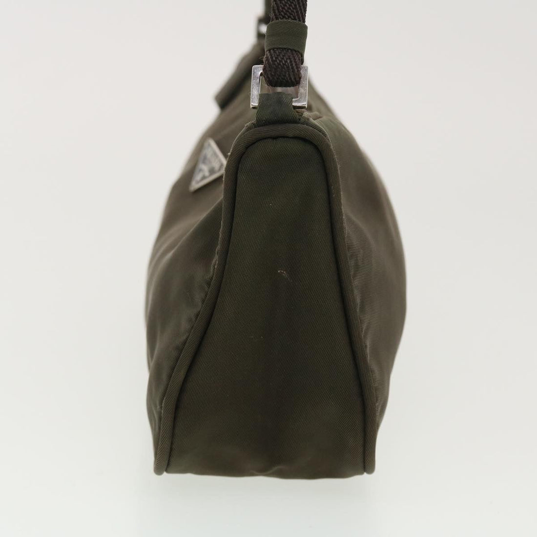 PRADA Accessory Pouch Nylon Khaki Auth 40332