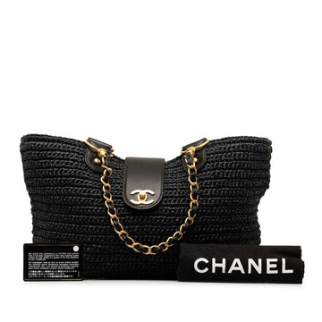 New 1:1 Rep Top Quality Chanel Black Straw Chain Tote Handbag