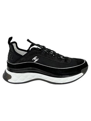 Fabric Suede Calfskin Low-Top Sneakers Dark Grey Chanel