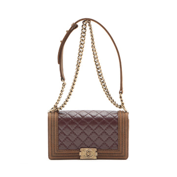 New 1:1 Rep Top Quality Chanel Boy New 1:1 Rep Top Quality Chanel Leather X Sword Chain Shoulder Bag Brown Gold  18th