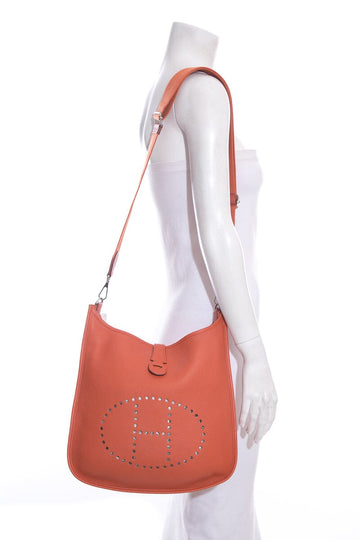 Hermès Crevette Evelyne GM Clemence PHW  Handbag