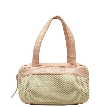 New 1:1 Rep Top Quality Chanel Logo One-Shoulder Bag Handbag Pink Natural Leather Cotton  CHANEL