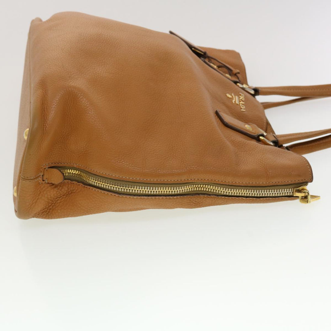 PRADA Tote Bag Leather Brown Auth 45190