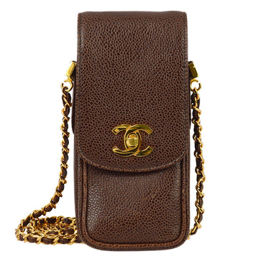 New 1:1 Rep Top Quality Chanel Brown Caviar Chain Shoulder Bag Pouch