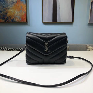 Yves Saint Laurent Loulou Mini Shoulder Bag Black  7in/18cm