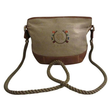 Gucci  Pursesdesigner Purses Stone Colored Fabric And Brown Leather With Multi Colored Nautic