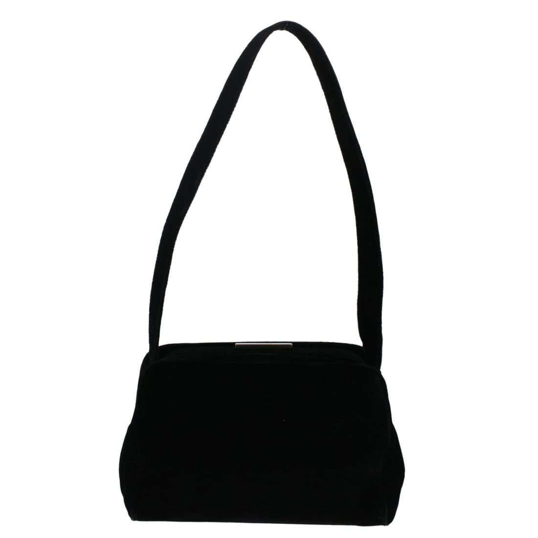 Prada Shoulder Bag Velor Black  48128