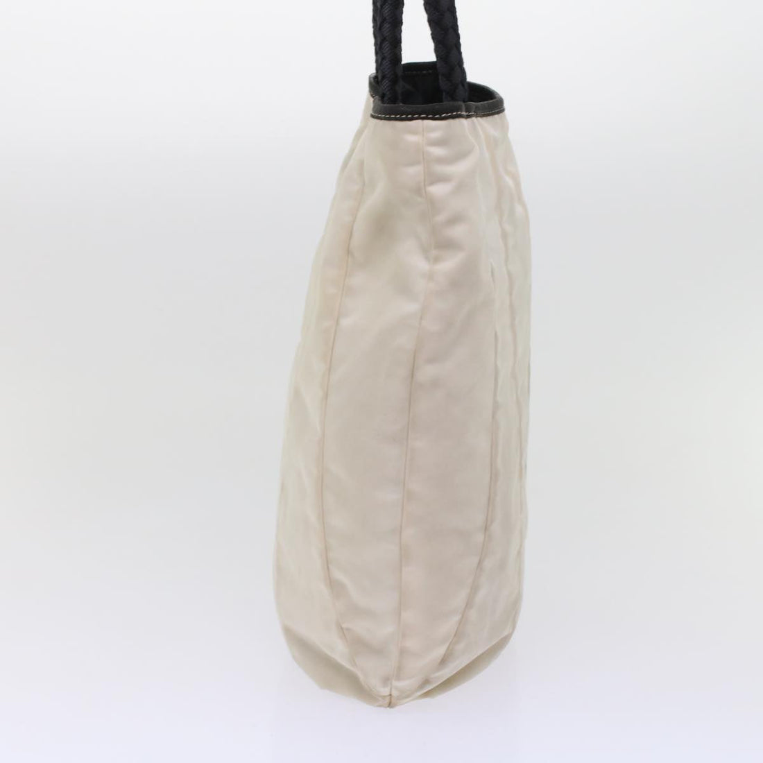 Prada Hand Bag Nylon Ivory  48756
