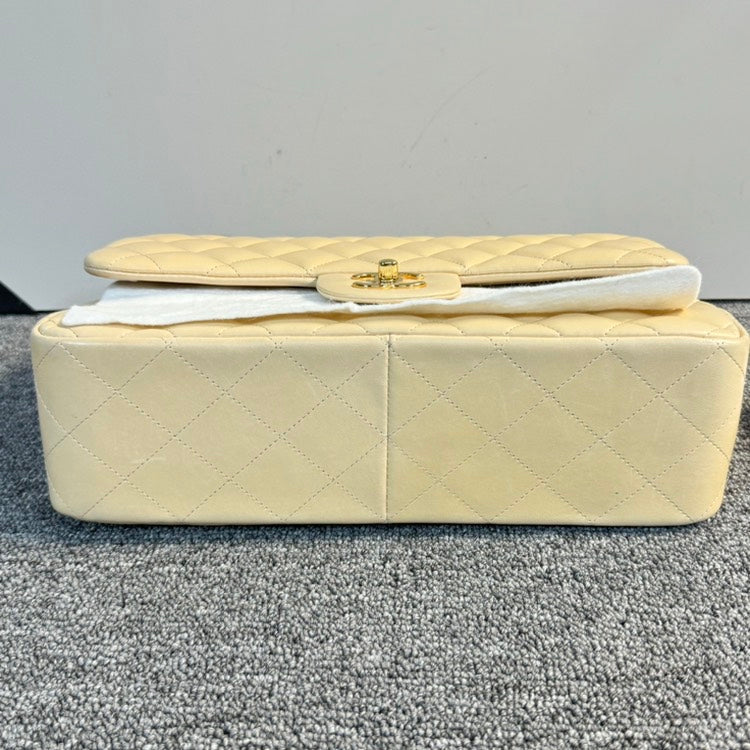 Top Quality Chanel CF Jumbo White Quilted Leather Flap Bag