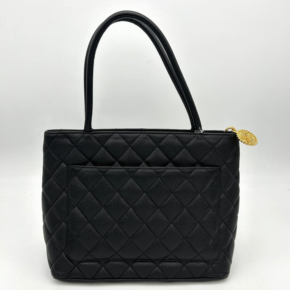 Top Quality Chanel Black Caviar Medallion Tote Handbag 2001-2003