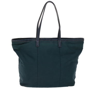 Prada Tote Bag Nylon Leather Green  49305