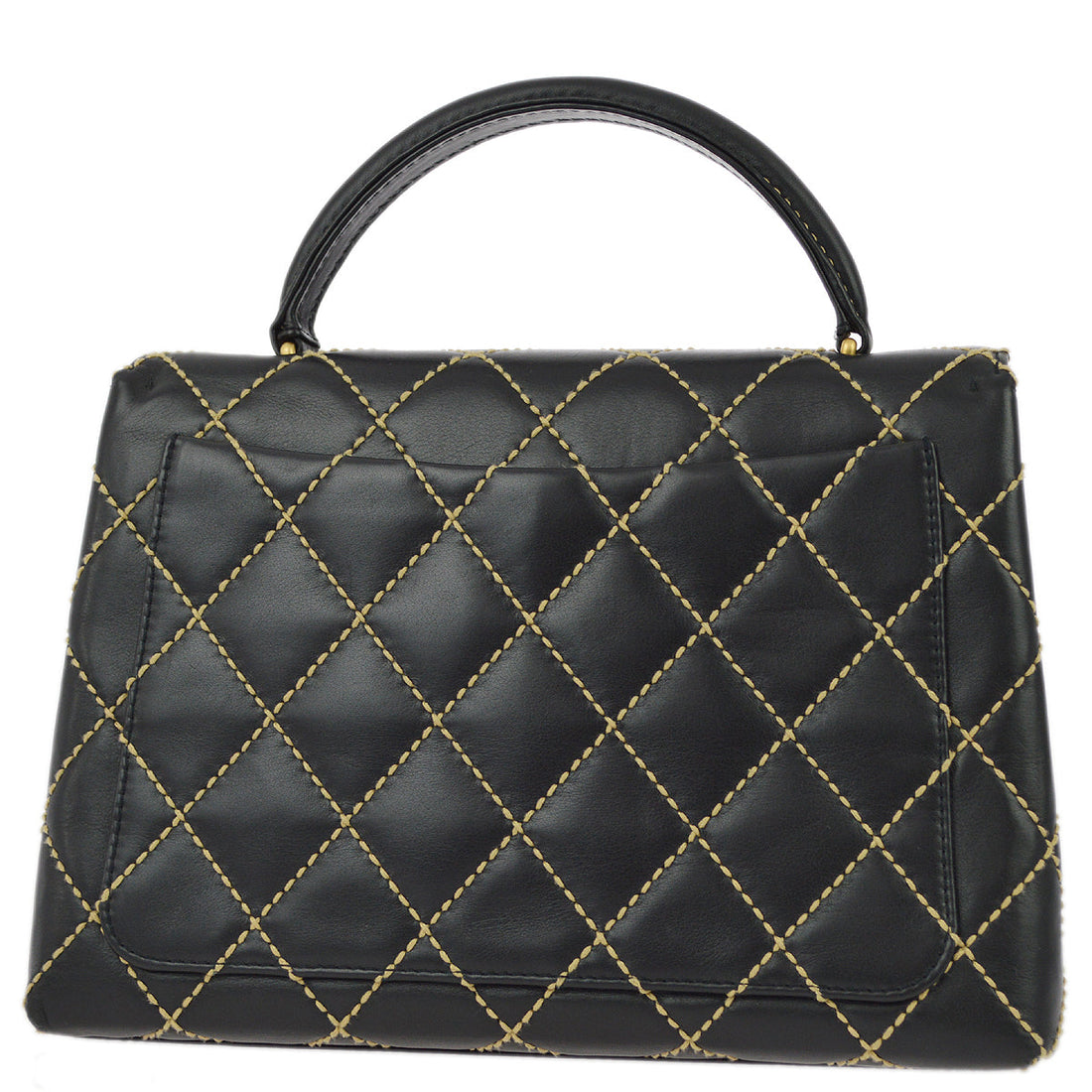 New 1:1 Rep Top Quality Chanel Black Calfskin Wild Stitch Handbag
