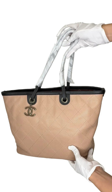 Top Quality Chanel Matelasse Caviar Tote Bag Pink B22-68