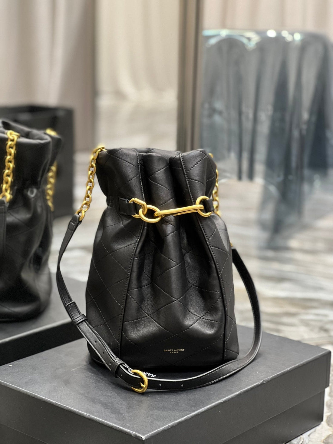 Yves Saint Laurent Le Maillon Bucket Bag Black