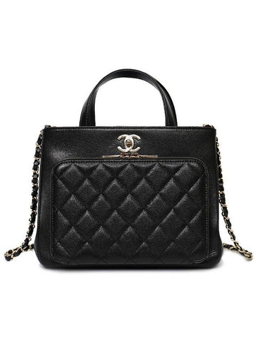 Gold Hardware Small Grained Calfskin Tote Bag Black Chanel