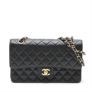 New 1:1 Rep Top Quality Chanel Matrasse 25 Caviar S Double Flap Double Chain Bag Black Silver  8th A01112