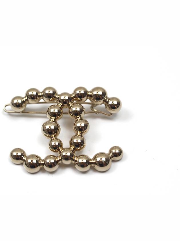 COCO logo gold ball decoration hairpin metal brooch Chanel