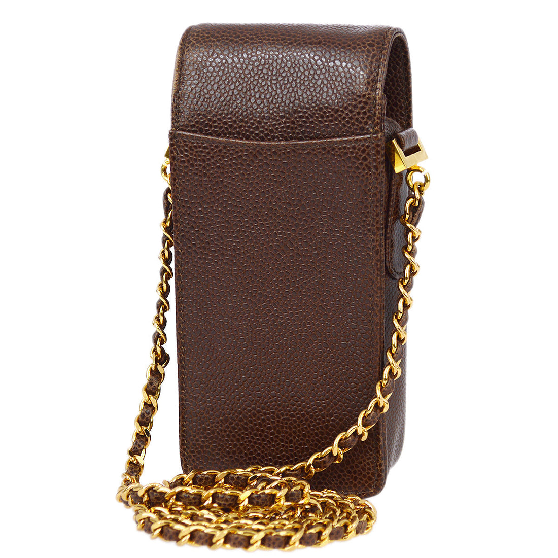 New 1:1 Rep Top Quality Chanel Brown Caviar Chain Shoulder Bag Pouch