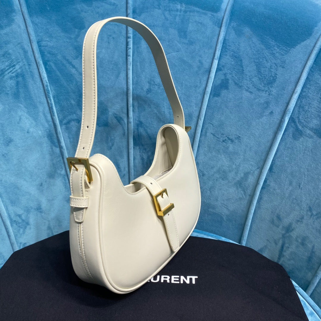Yves Saint Laurent Le Fermoir Hobo Bag White