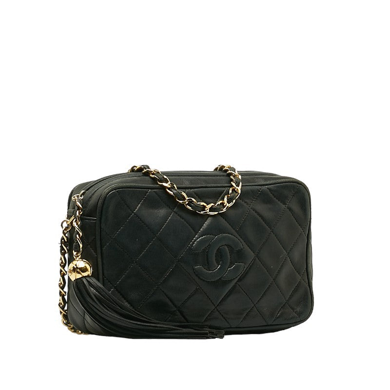 New 1:1 Rep Top Quality Chanel Matrases Coco Fringe Sloping Chain Shoulder Bag Dark Green Lambskin  CHANEL