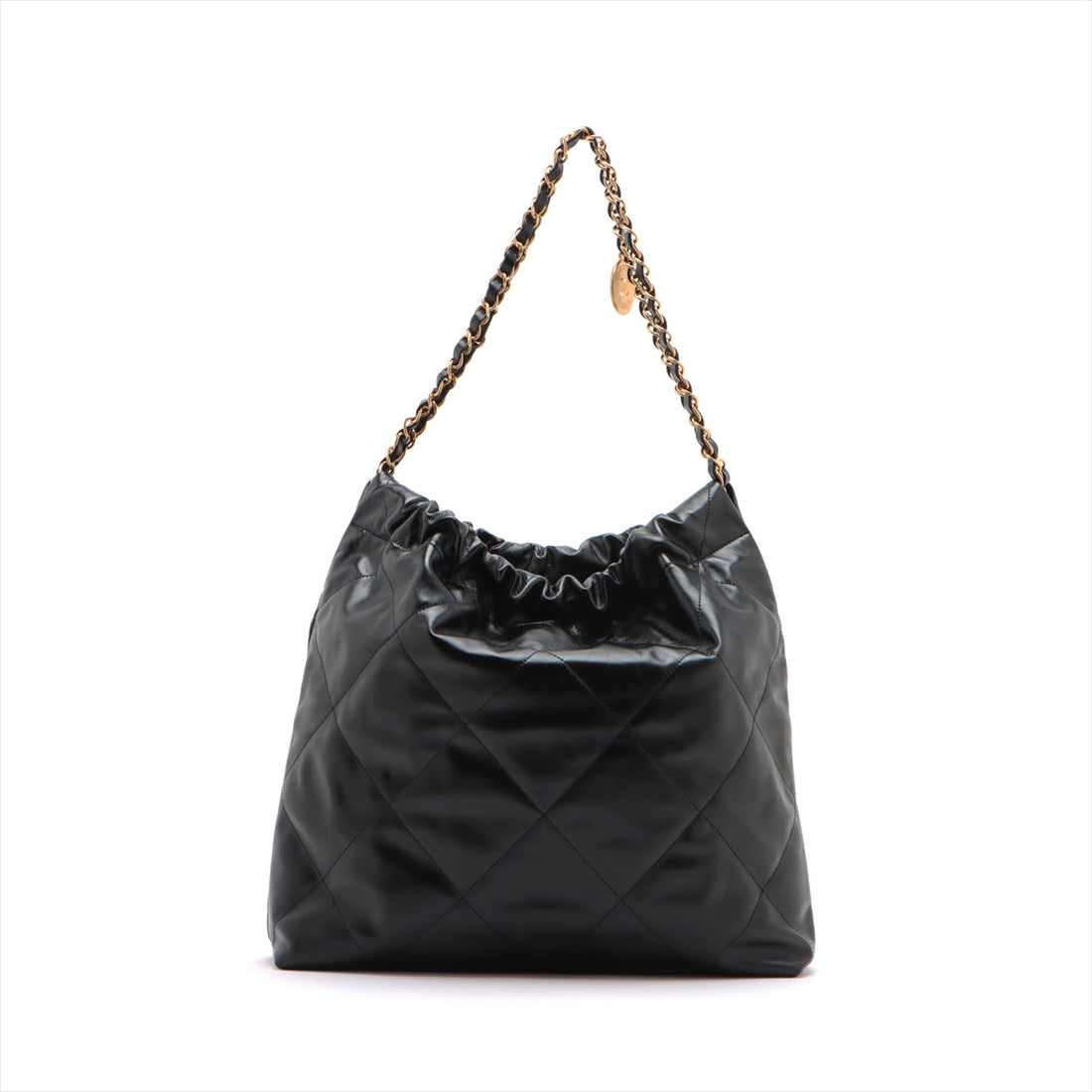 New 1:1 Rep Top Quality Chanel 22 Leather Chain Shoulder Bag Black G  AS3261