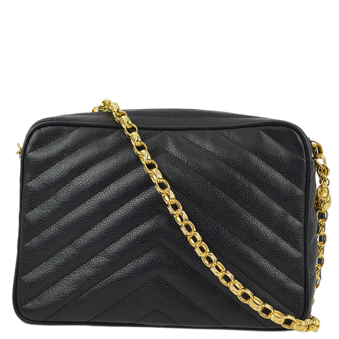 New 1:1 Rep Top Quality Chanel Black Caviar Skin Pocket Camera Bag