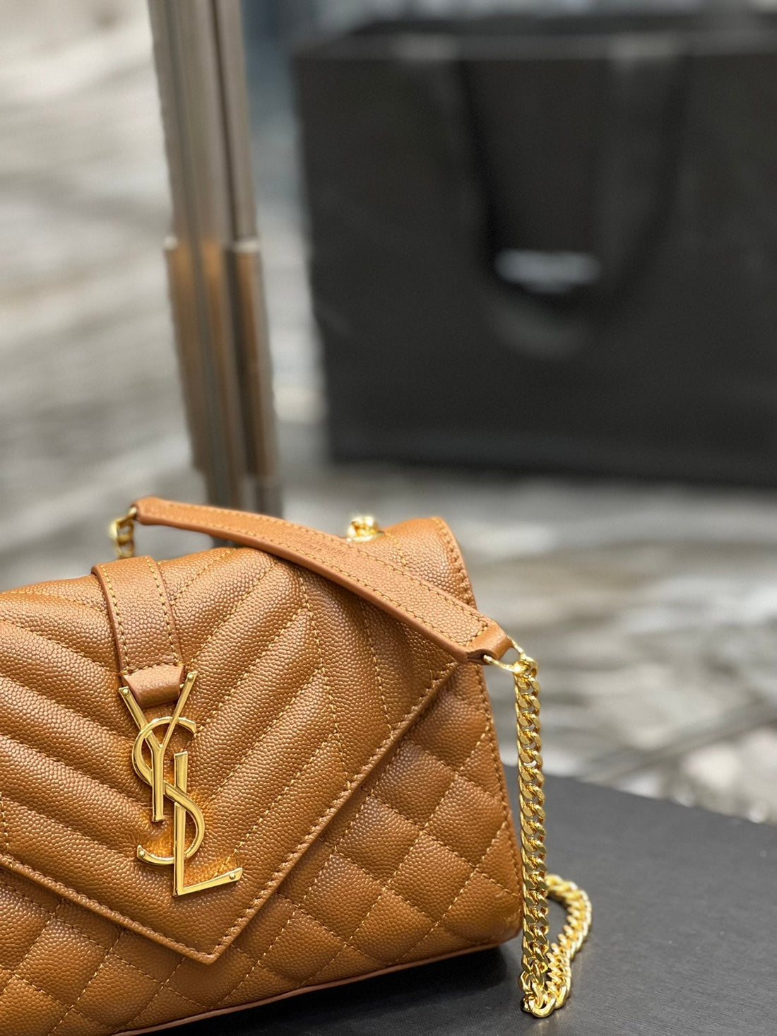 Yves Saint Laurent Small Bag Dark Natural In Mix Matelasse