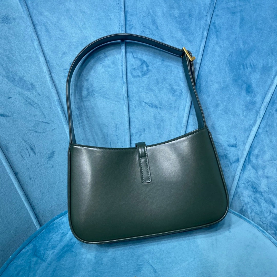 Yves Saint Laurent  Hobo Bag In Smooth Dark Green