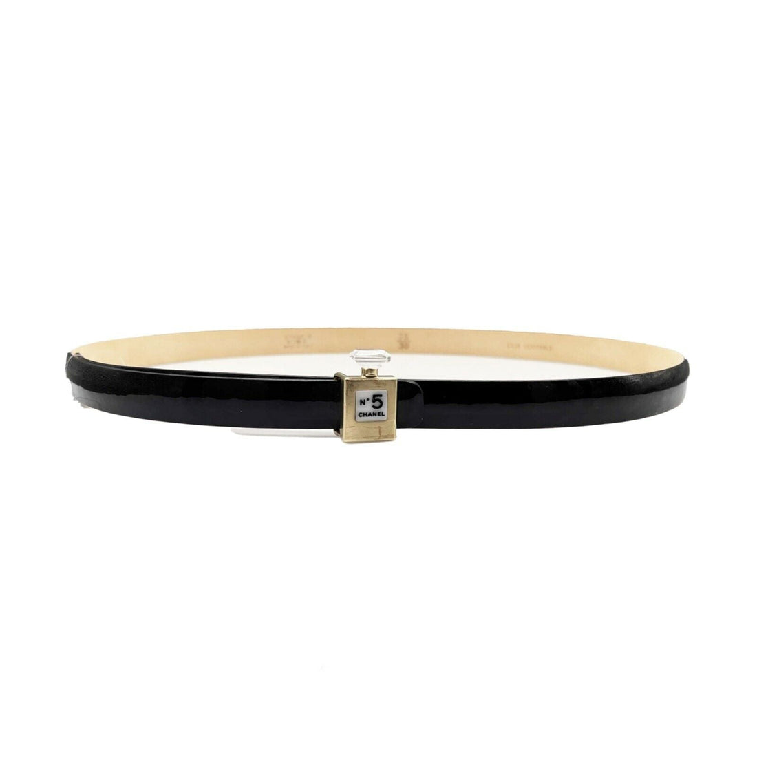 Top Quality Chanel - B12 A Slim Black Belt - Perfume No.5 Bottle Buckle - 75 / 30