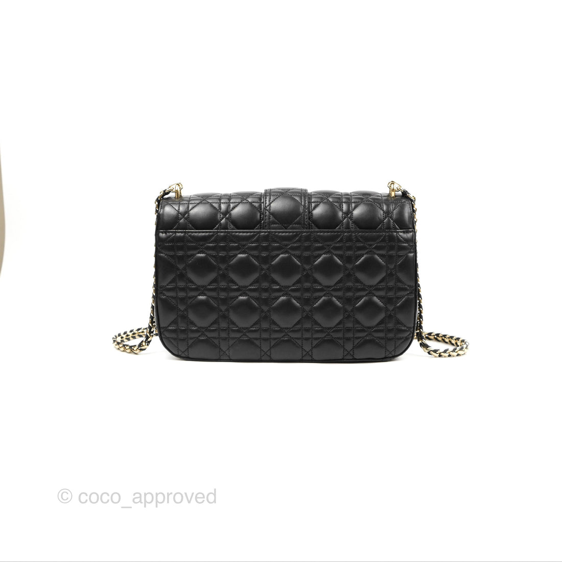 Chanel Medium Miss Dior Flap Bag Black Cannage Lambskin Gold Hardware