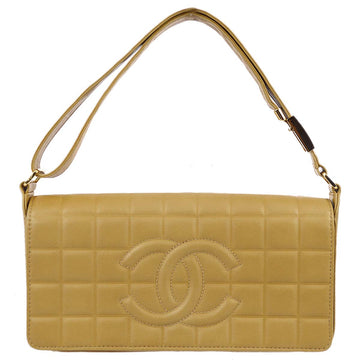 Top Quality Chanel 2003-2004 * Choco Bar Shoulder Bag Beige Lambskin