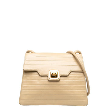 Top Quality Chanel  Flap Shoulder Bag Lambskin Beige Ladies