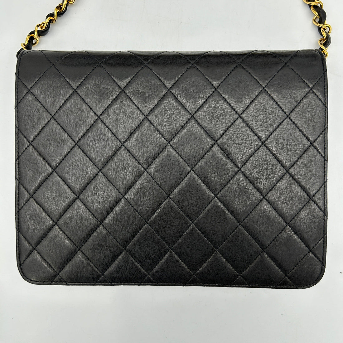 Top Quality Chanel Black Lambskin Pushlock Small Half Flap Shoulder Bag 1996-1997