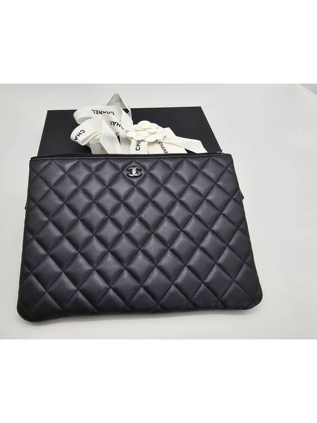 Classic Lambskin Clutch Bag Black Chanel
