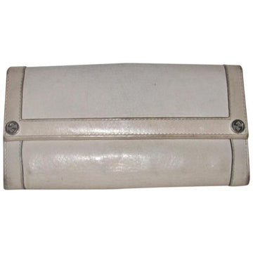 Gucci White Leather With Chrome Accents  Wallet