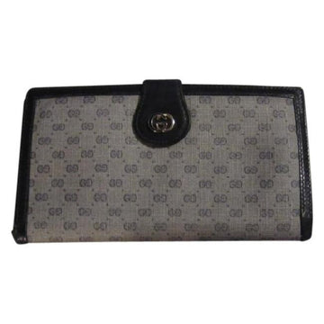Gucci Blue Small G Logo Print And Leather With Gold Blue Enamel Gg Hinge  Wallet