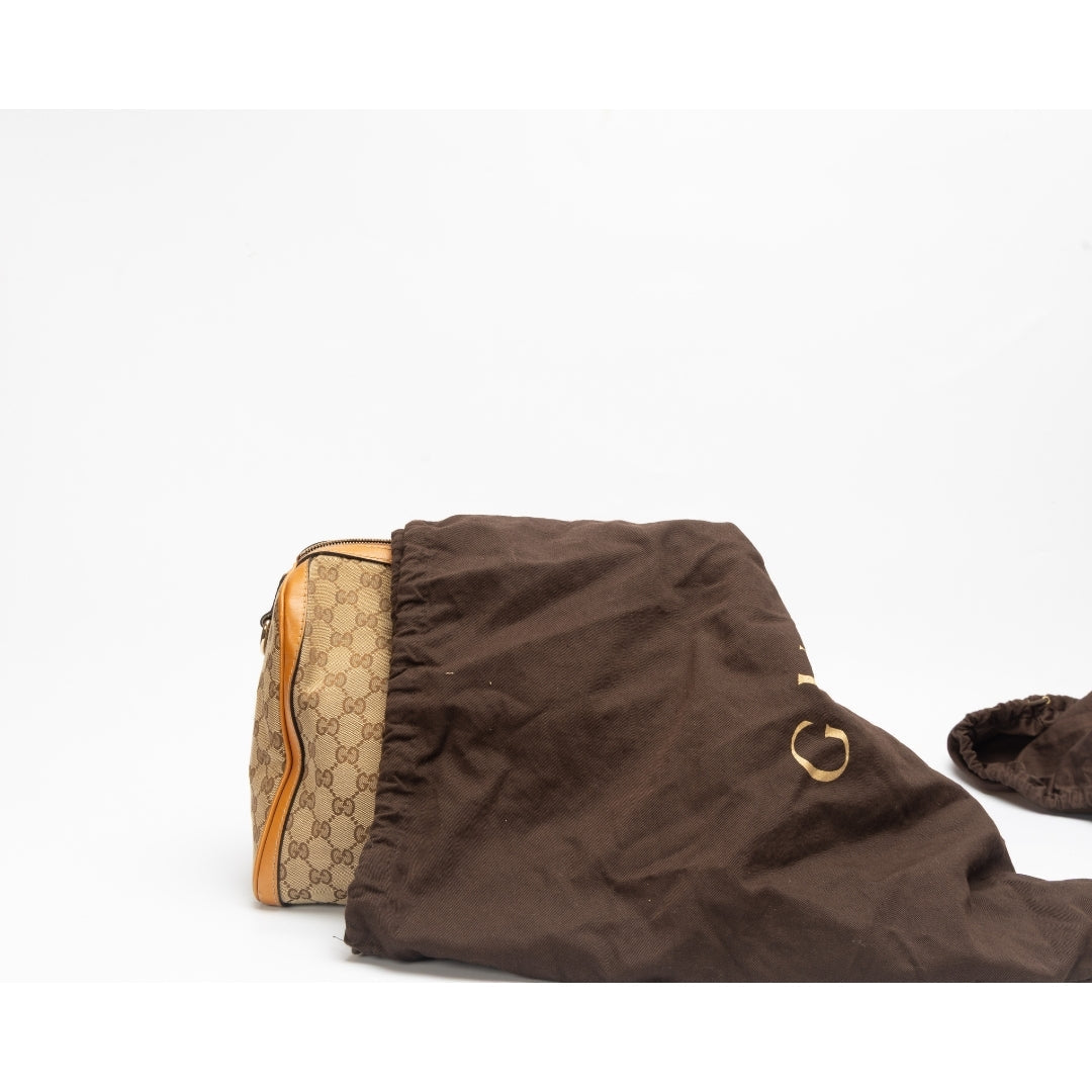 Gucci GG Canvas Medium  Web Boston Bag