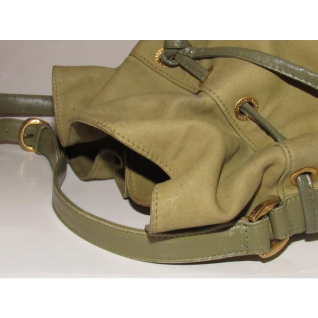 Gucci  Pursesdesigner Purses Aloe Green Suede And Leather With Gold Accents Satchel