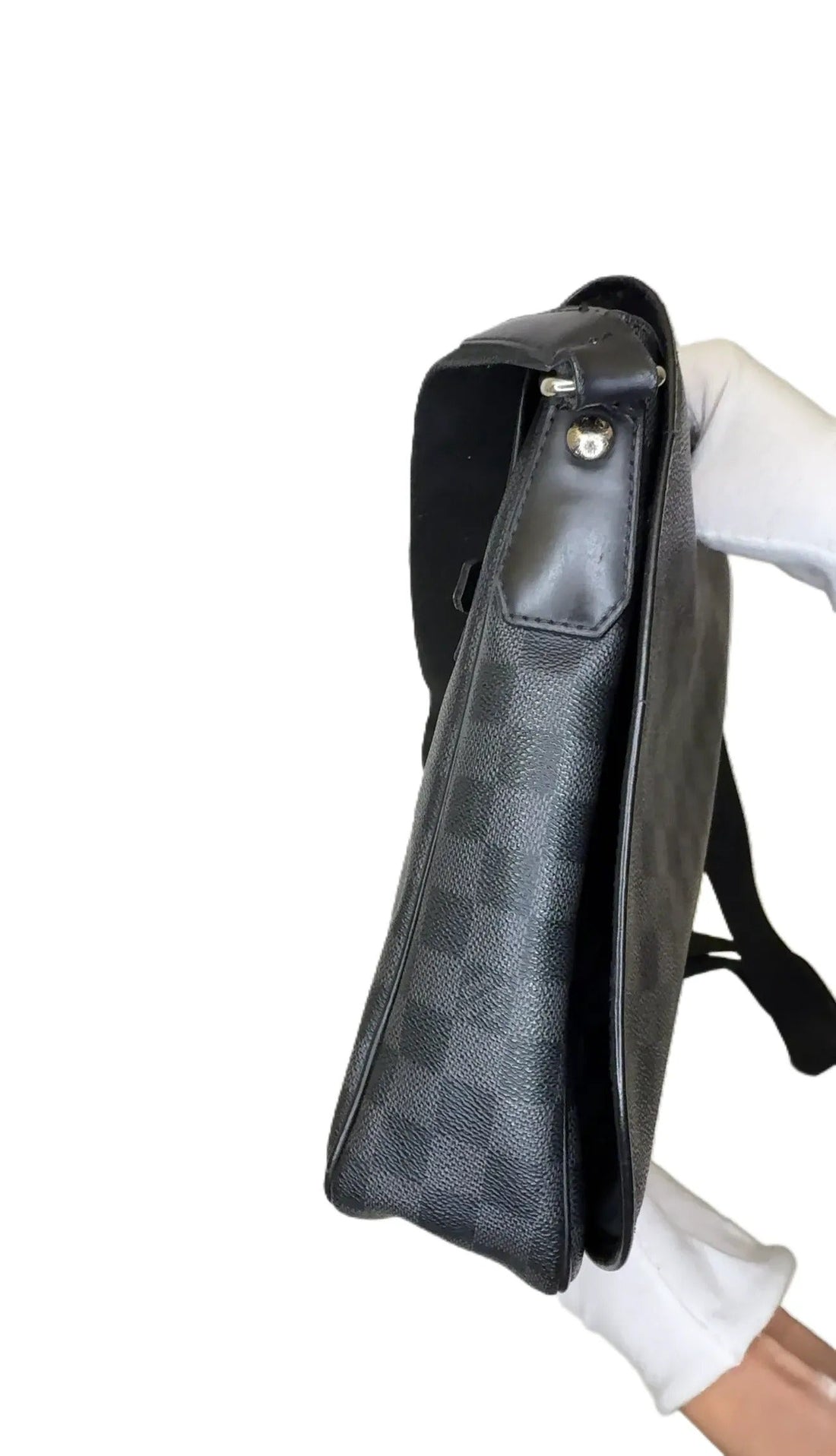 Louis Vuitton Daniel Messenger Bag Damier Graphite MM Black B19-3