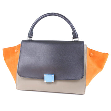 CELINE Handbag Calfskin, suede black 2WAY bag Trapeze Women New 1:1