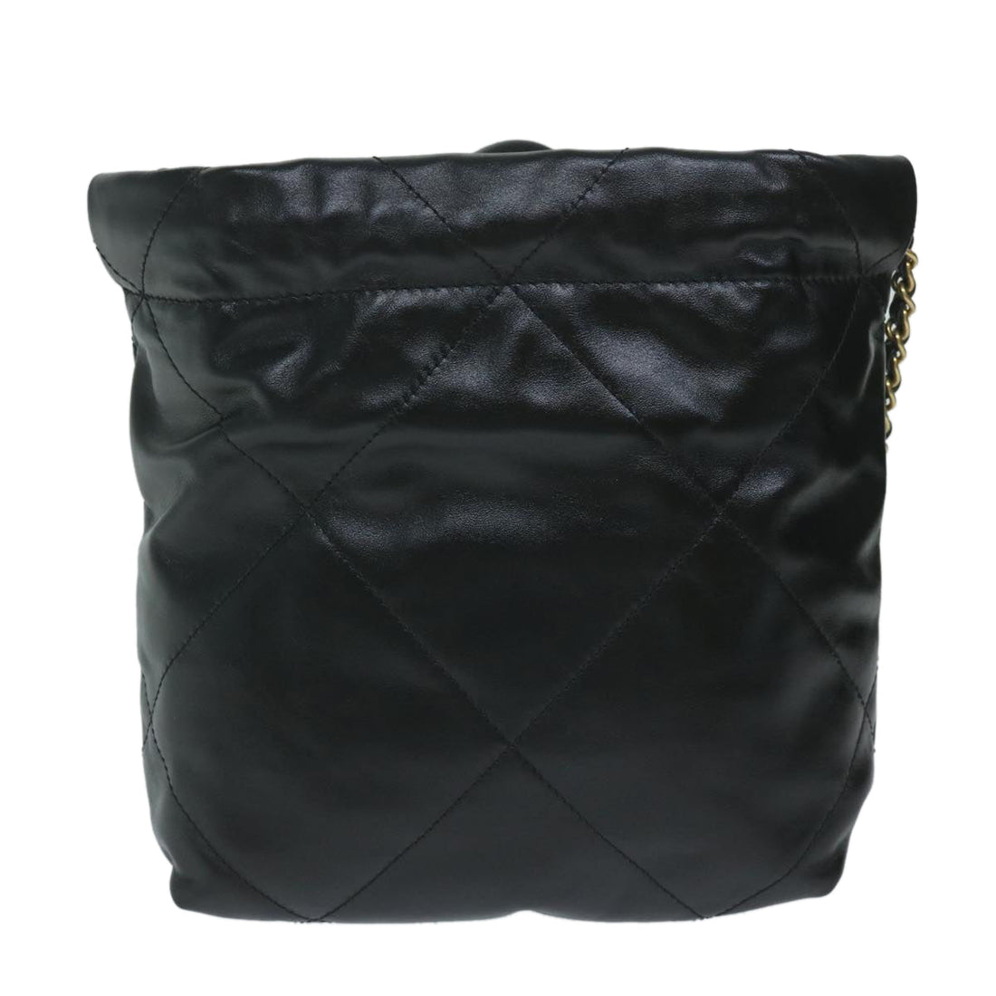 Top Quality Chanel  22 Chain Hand Bag Leather Black AS3980 CC Auth 59889S