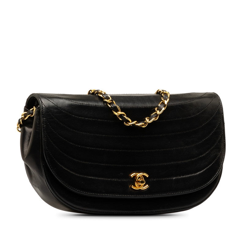 New 1:1 Rep Top Quality Chanel Coco Half Moon Chain Shoulder Bag Black   Chanel