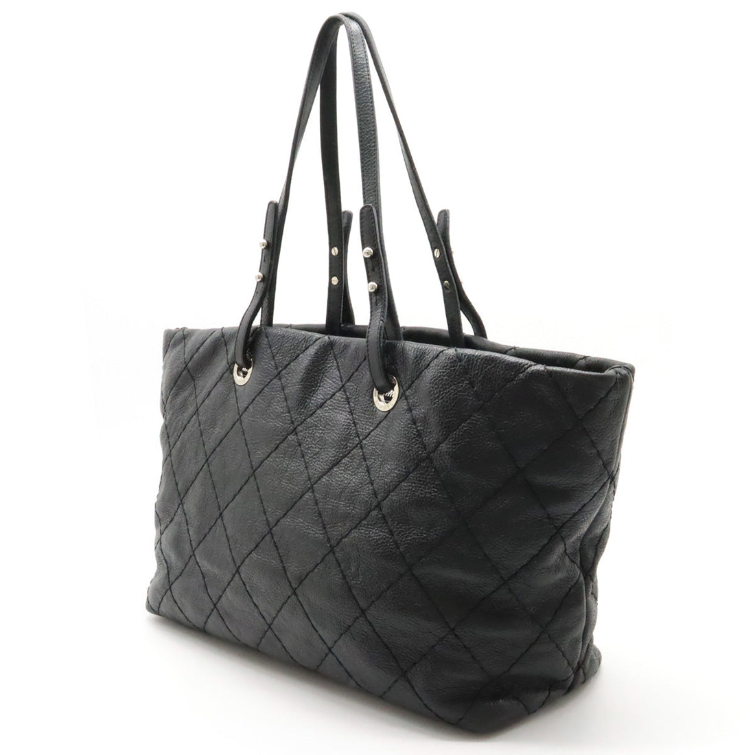 New 1:1 Rep Top Quality Chanel New 1:1 Rep Top Quality Chanel Onza Road Coco Tote Bag Shoulder Bag Shoulder Killing Leather Black Black Silver  A48019