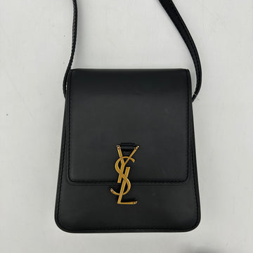 Saint Laurent Black Smooth Calfskin North South Kaia Satchel