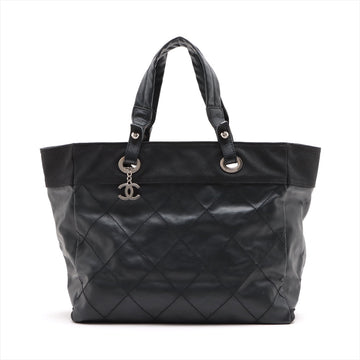 New 1:1 Rep Top Quality Chanel PARIBIARITZ MM  Linen Tote Bag Black Silver G  13th