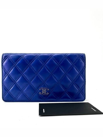 Mademoiselle lambskin flap long wallet Chanel