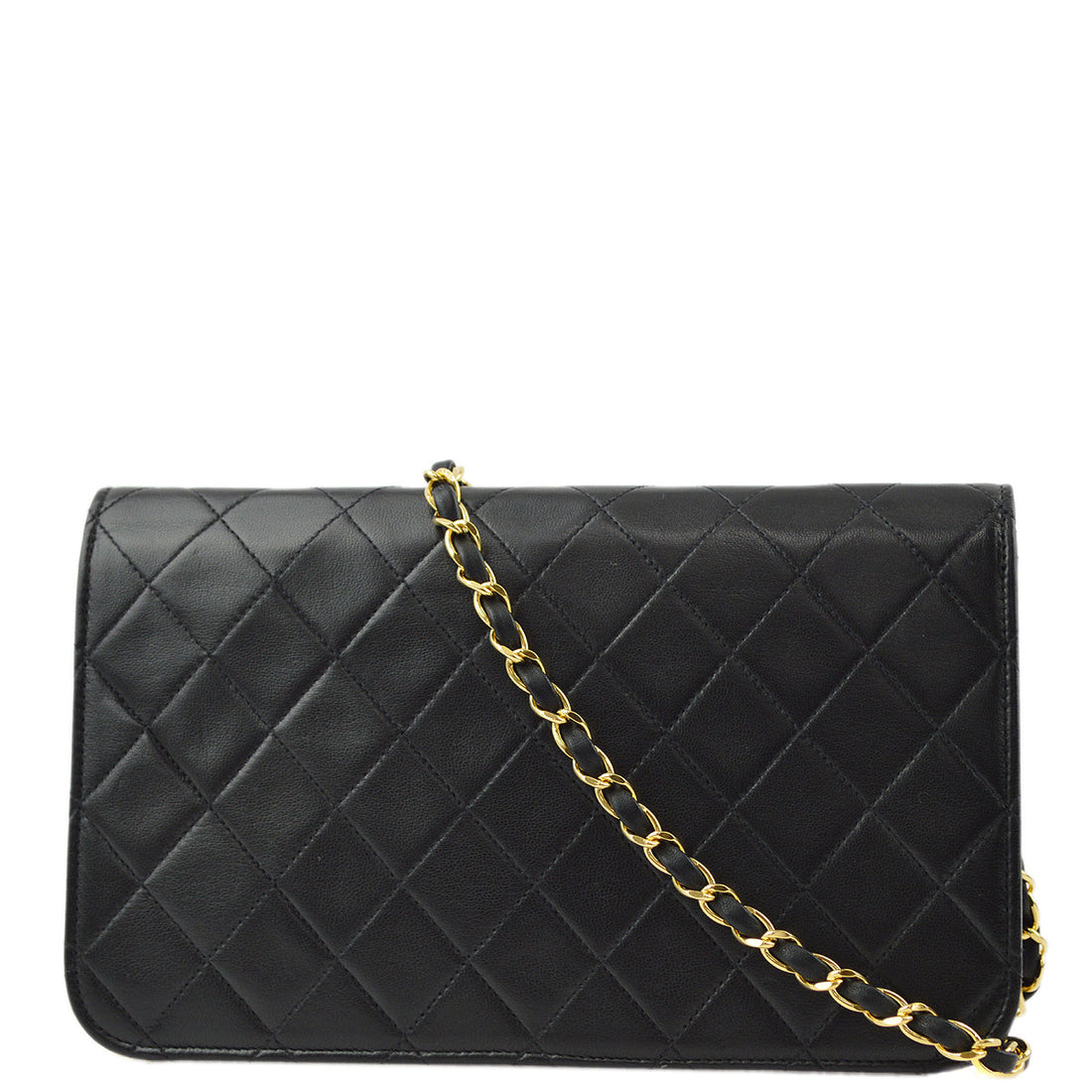 New 1:1 Rep Top Quality Chanel Black Lambskin Pushlock Small Full Flap Shoulder Bag